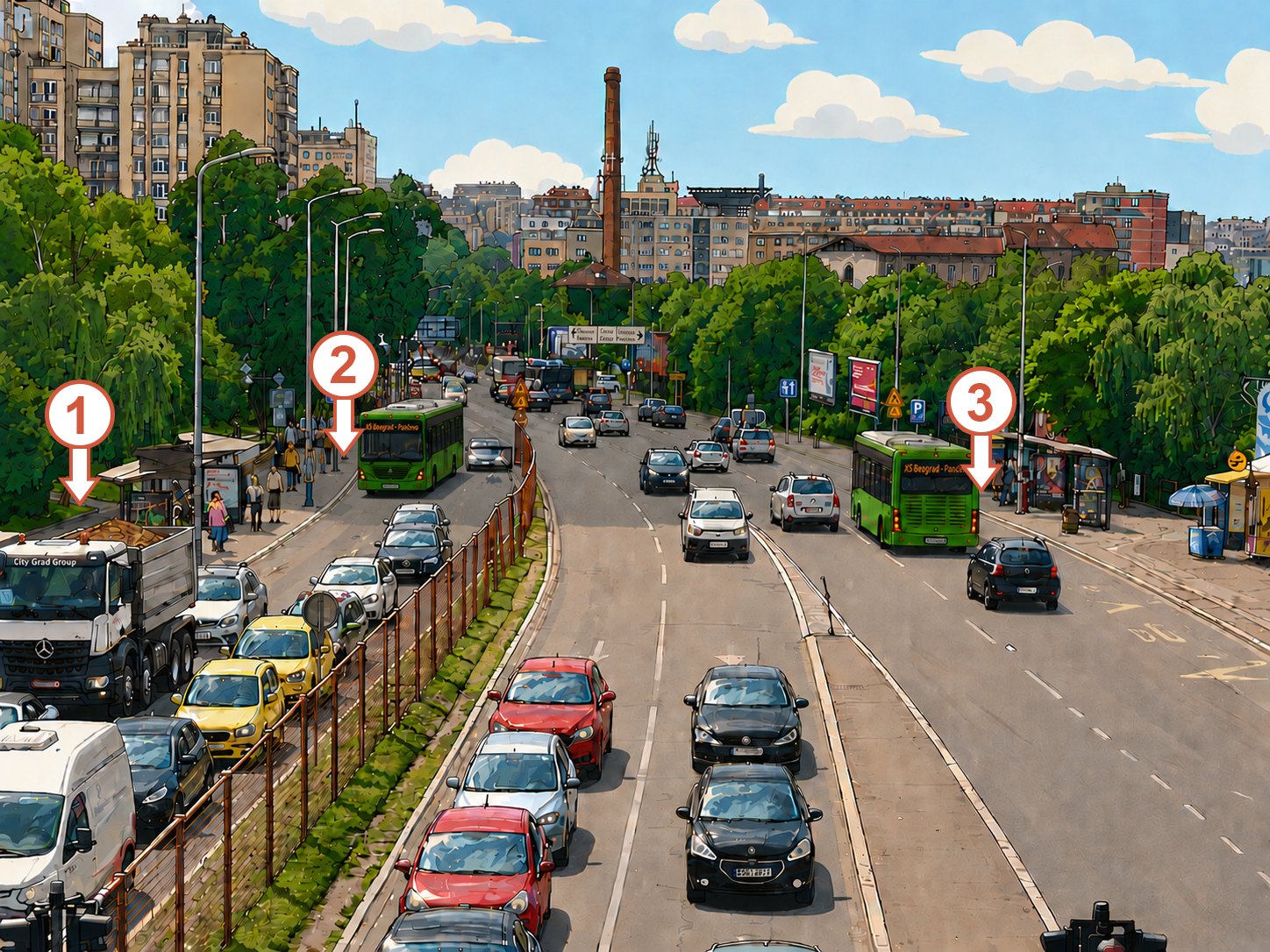 Место посадки на автобус Белград — Панчево у Панчевского моста